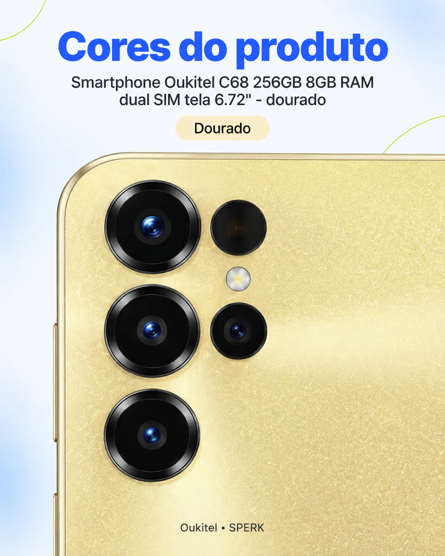 Smartphone Oukitel C68 256GB 8GB RAM dual SIM tela 6.72" - dourado — painel 5