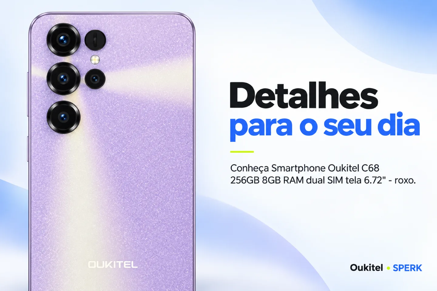Smartphone Oukitel C68 256GB 8GB RAM dual SIM tela 6.72" - roxo — diferencial uso