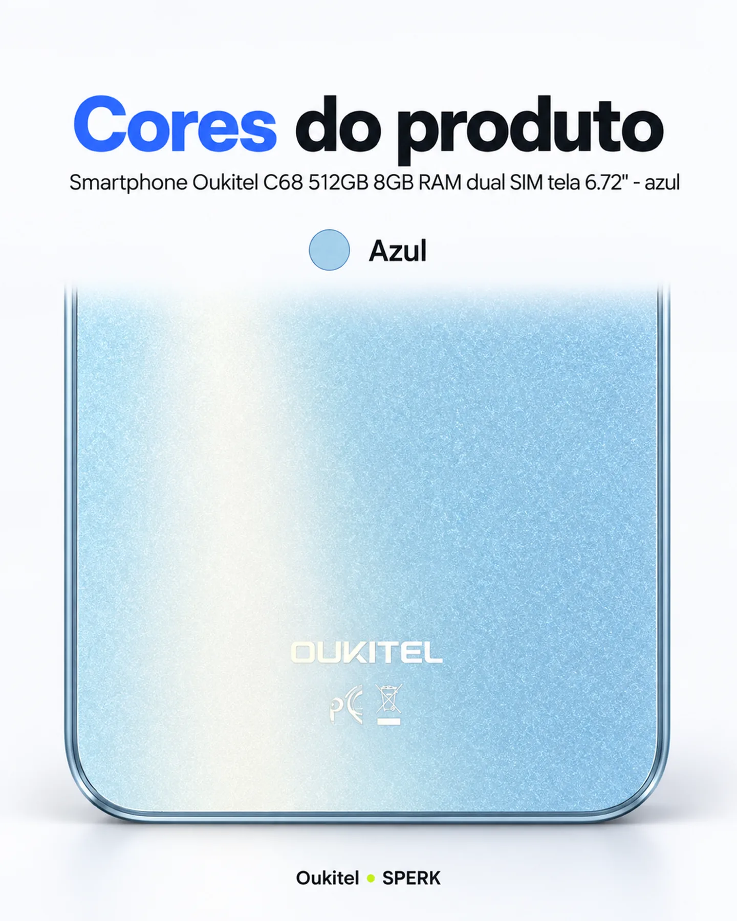 Smartphone Oukitel C68 512GB 8GB RAM dual SIM tela 6.72" - azul — painel 5