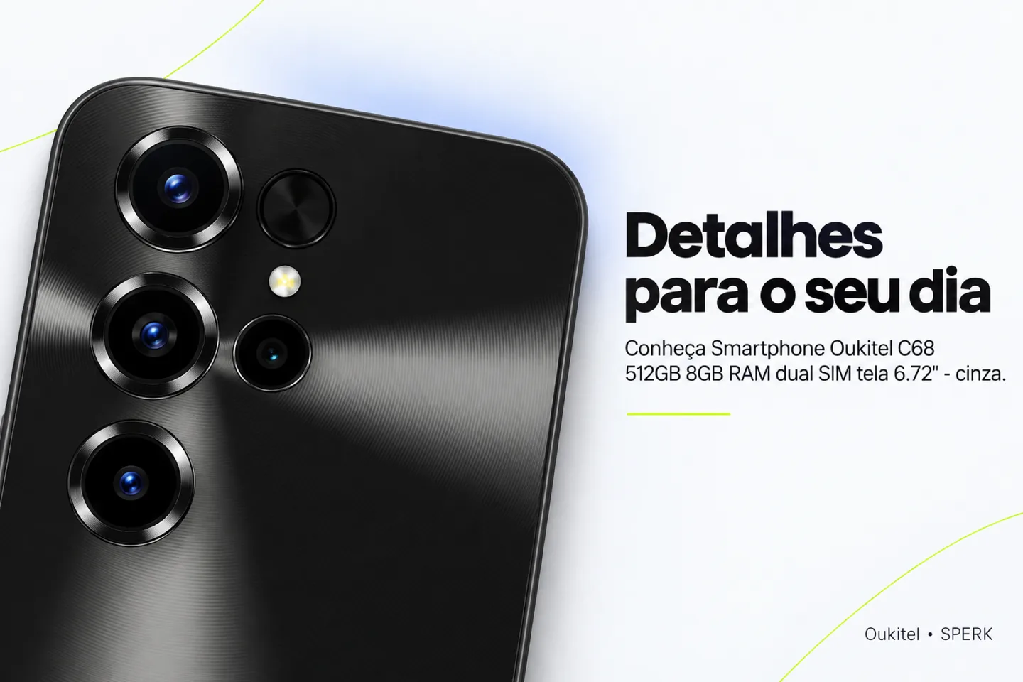 Smartphone Oukitel C68 512GB 8GB RAM dual SIM tela 6.72" - cinza — diferencial uso