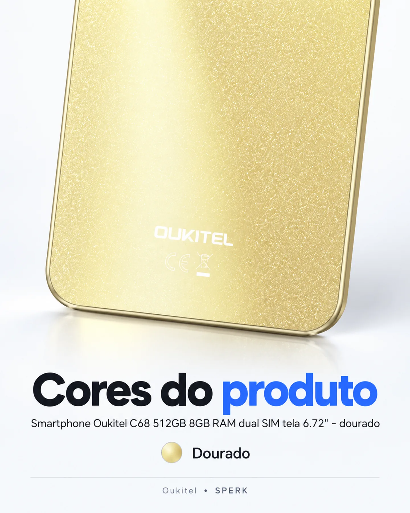 Smartphone Oukitel C68 512GB 8GB RAM dual SIM tela 6.72" - dourado — painel 5