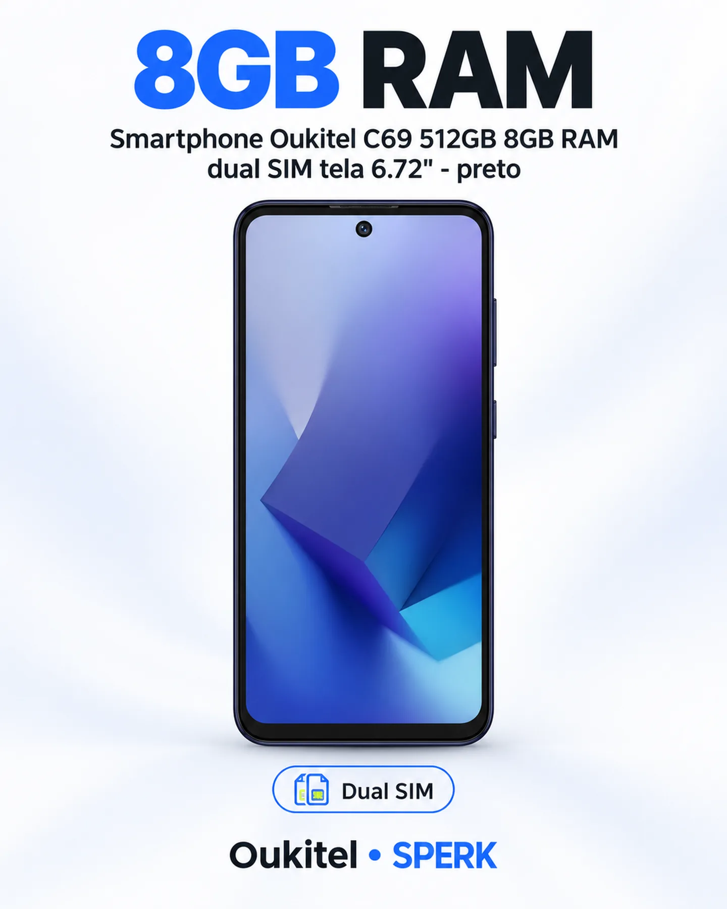 Smartphone Oukitel C69 512GB 8GB RAM dual SIM tela 6.72" - preto — painel 3