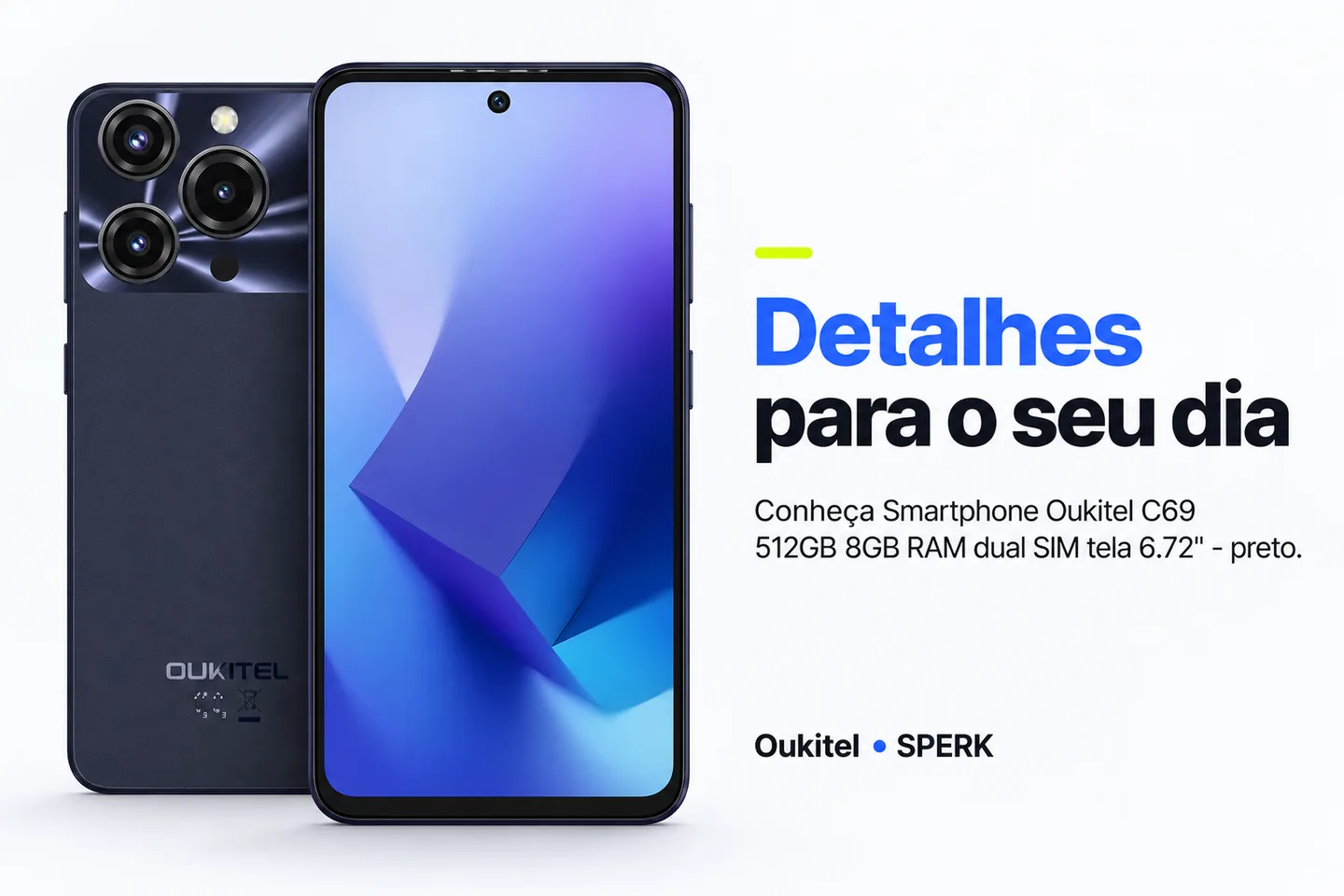 Smartphone Oukitel C69 512GB 8GB RAM dual SIM tela 6.72" - preto — diferencial uso