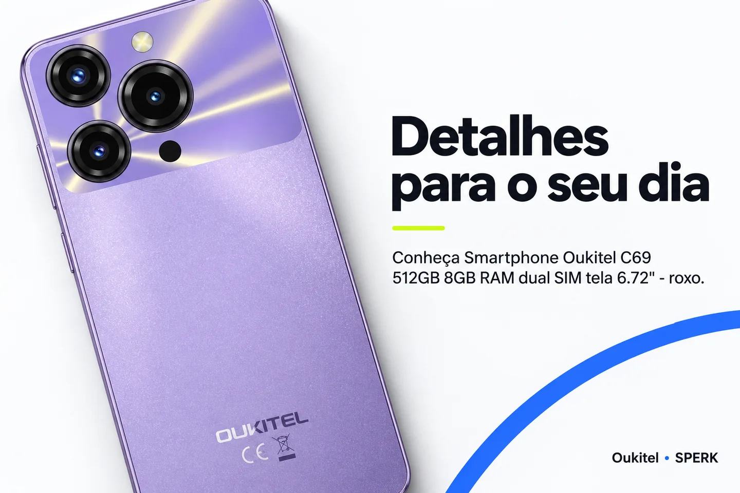 Smartphone Oukitel C69 512GB 8GB RAM dual SIM tela 6.72" - roxo — diferencial uso