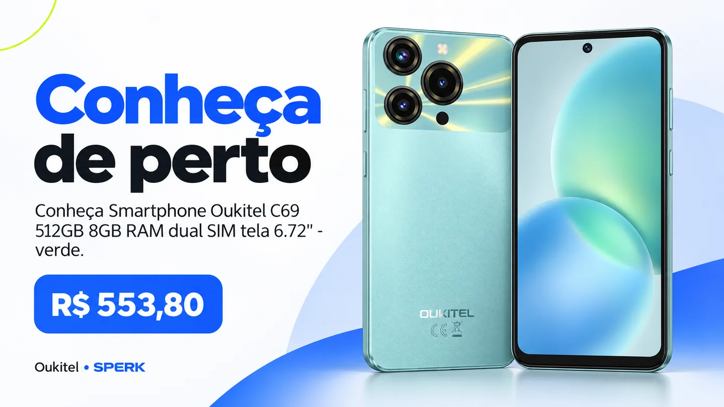 Smartphone Oukitel C69 512GB 8GB RAM dual SIM tela 6.72" - verde — heroi descricao