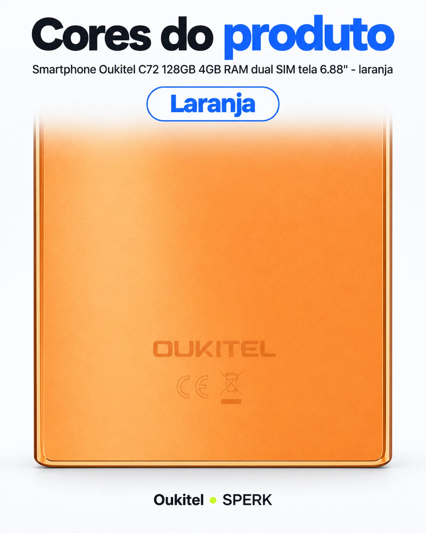 Smartphone Oukitel C72 128GB 4GB RAM dual SIM tela 6.88" - laranja — painel 5