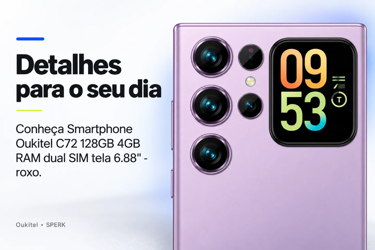 Smartphone Oukitel C72 128GB 4GB RAM dual SIM tela 6.88" - roxo — diferencial uso