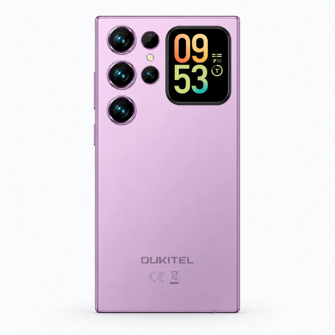 Smartphone Oukitel C72 128GB 4GB RAM dual SIM tela 6.88" - roxo — verso lateral