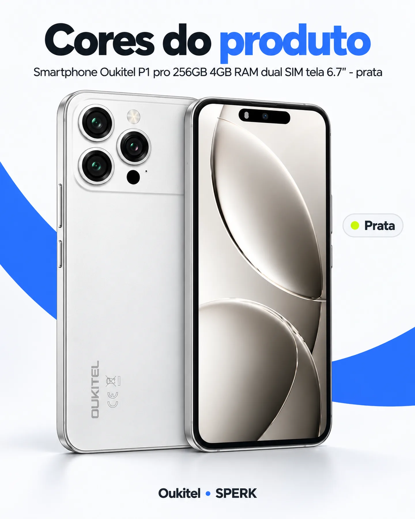 Smartphone Oukitel P1 pro 256GB 4GB RAM dual SIM tela 6.7" - prata — painel 5