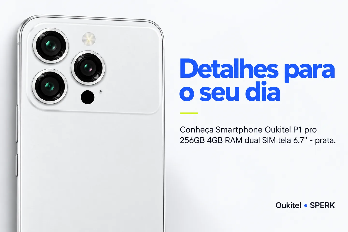 Smartphone Oukitel P1 pro 256GB 4GB RAM dual SIM tela 6.7" - prata — diferencial uso