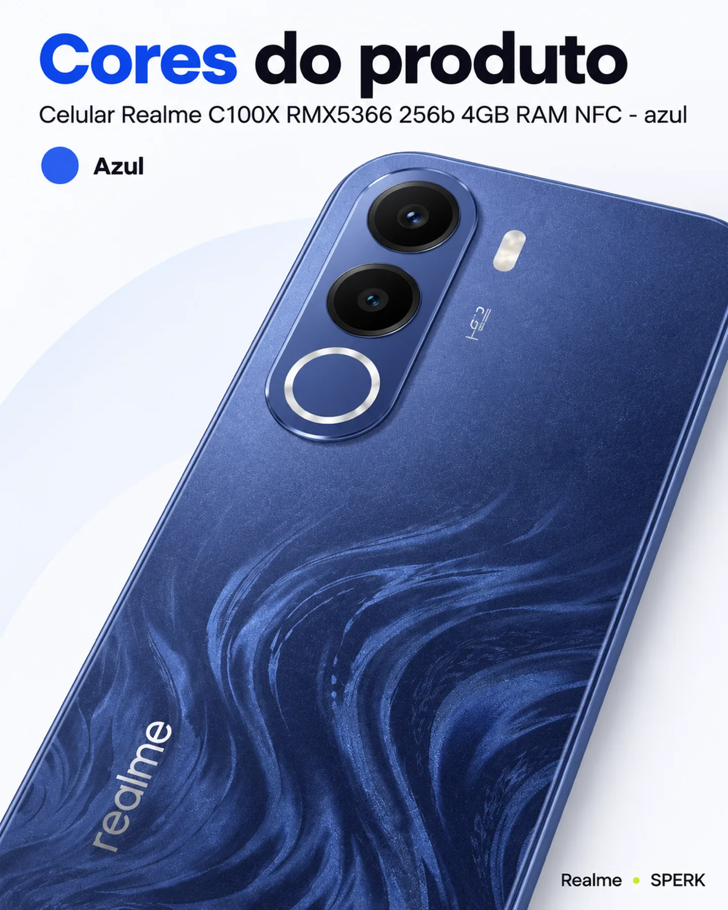 Celular Realme C100X RMX5366 256b 4GB RAM NFC - azul — painel 5