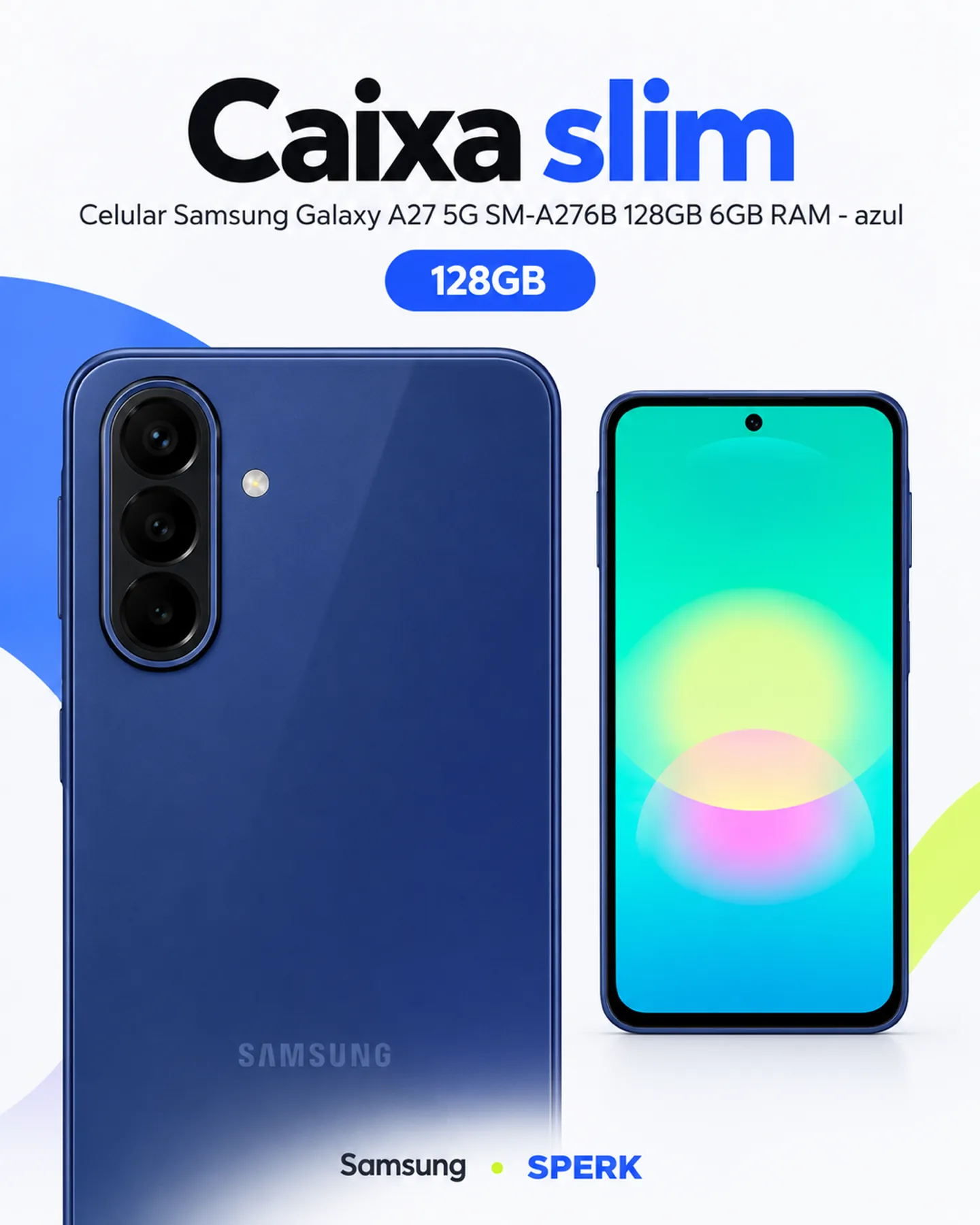Celular Samsung Galaxy A27 5G SM-A276B 128GB 6GB RAM - azul — painel 2