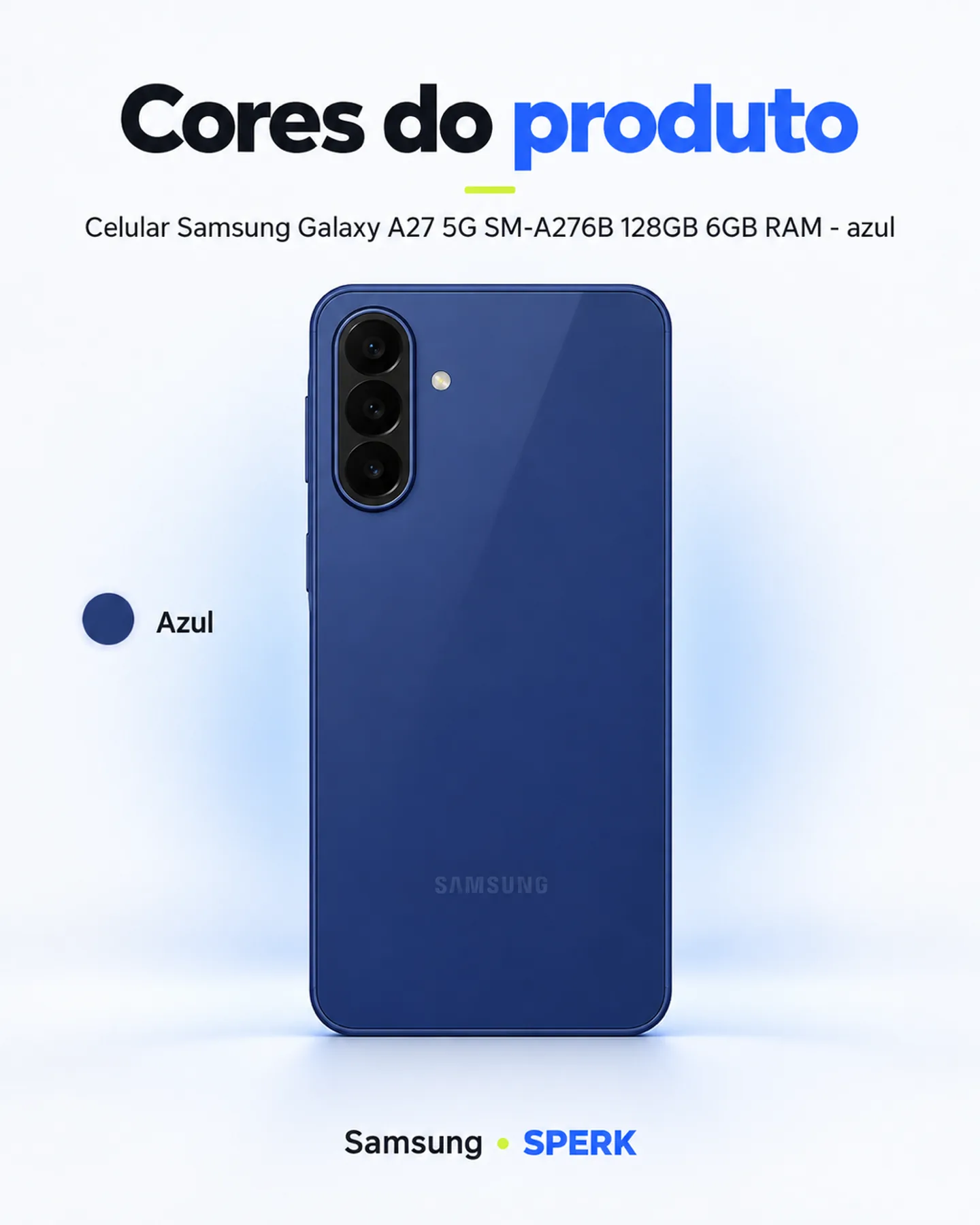 Celular Samsung Galaxy A27 5G SM-A276B 128GB 6GB RAM - azul — painel 5