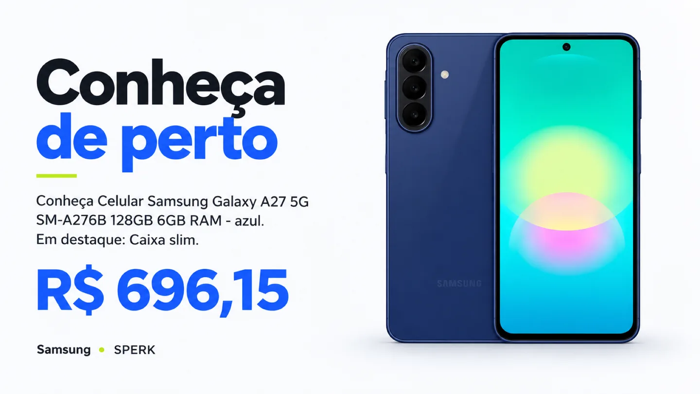 Celular Samsung Galaxy A27 5G SM-A276B 128GB 6GB RAM - azul — heroi descricao