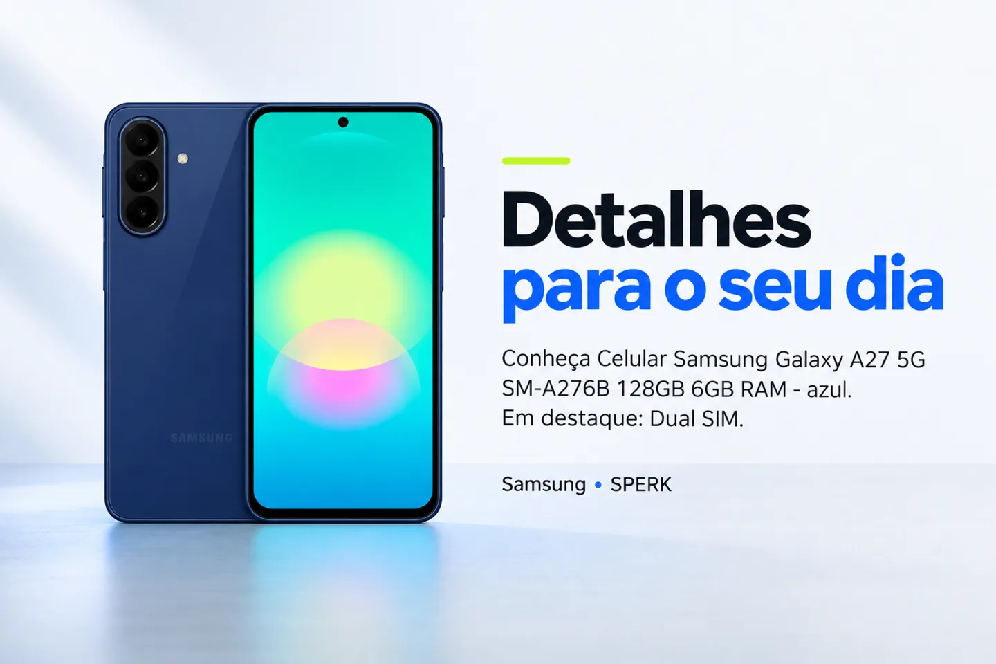 Celular Samsung Galaxy A27 5G SM-A276B 128GB 6GB RAM - azul — diferencial uso