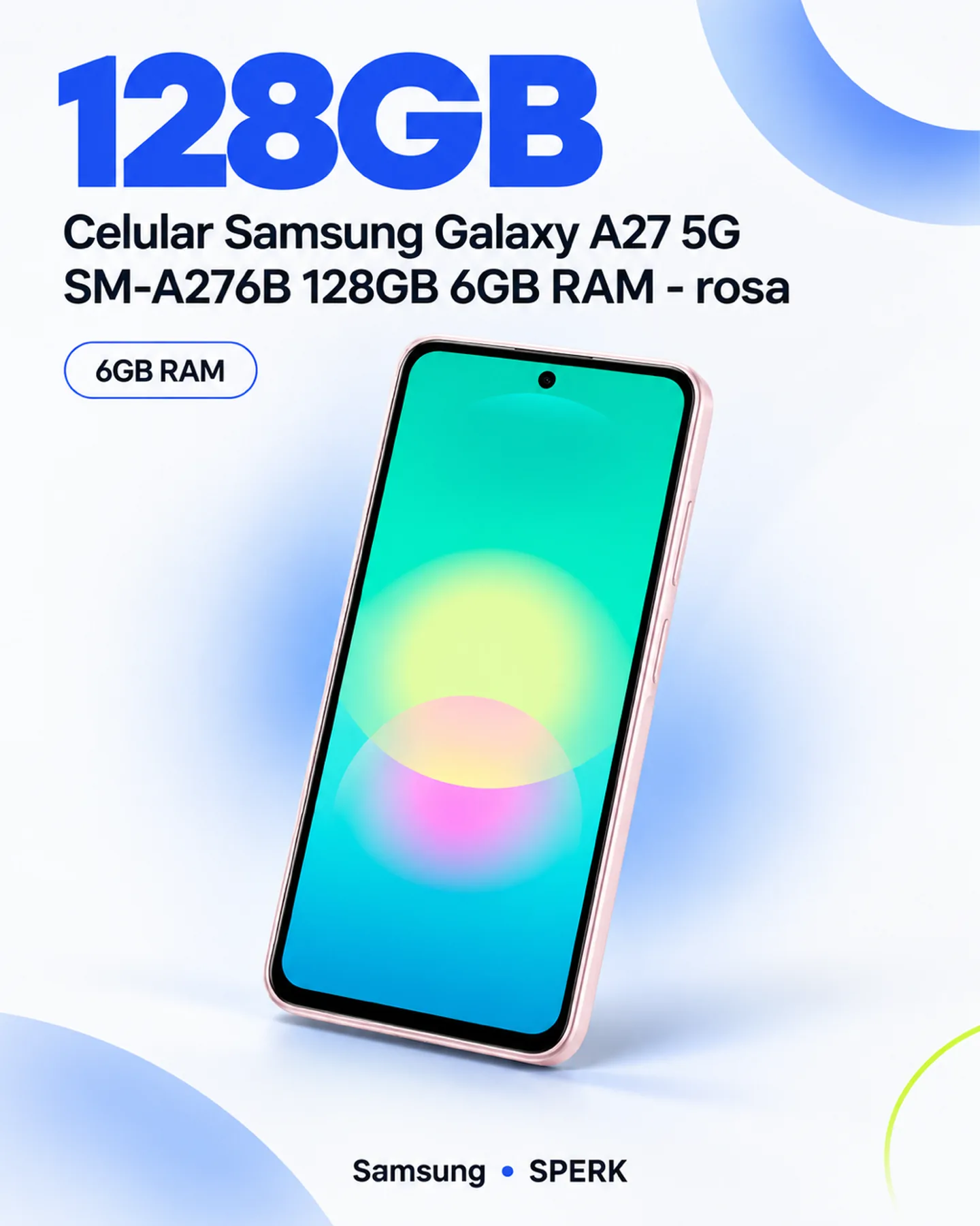 Celular Samsung Galaxy A27 5G SM-A276B 128GB 6GB RAM - rosa — painel 3