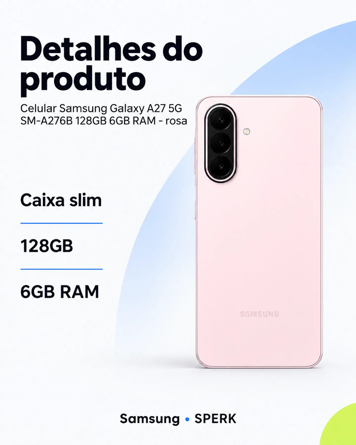 Celular Samsung Galaxy A27 5G SM-A276B 128GB 6GB RAM - rosa — painel 4