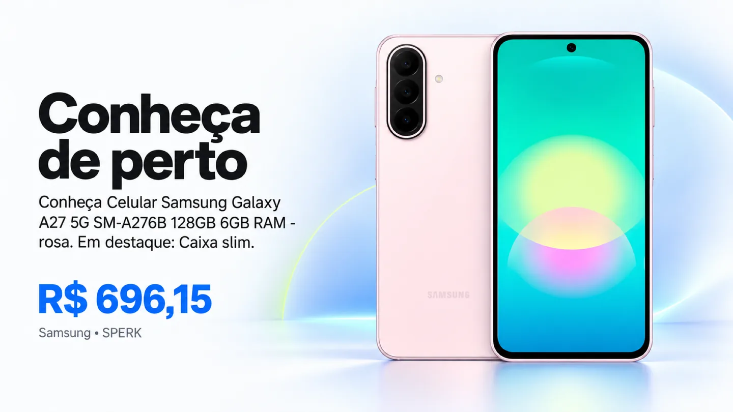 Celular Samsung Galaxy A27 5G SM-A276B 128GB 6GB RAM - rosa — heroi descricao