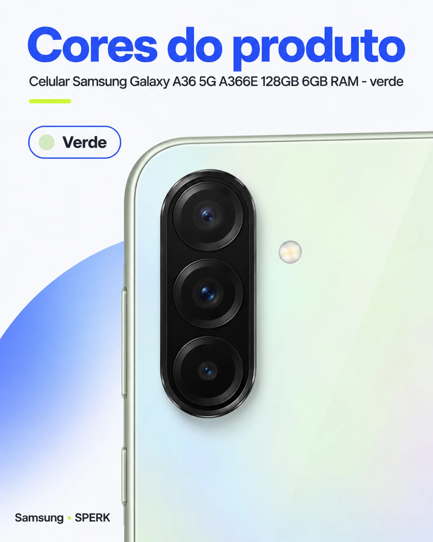 Celular Samsung Galaxy A36 5G A366E 128GB 6GB RAM - verde — painel 5