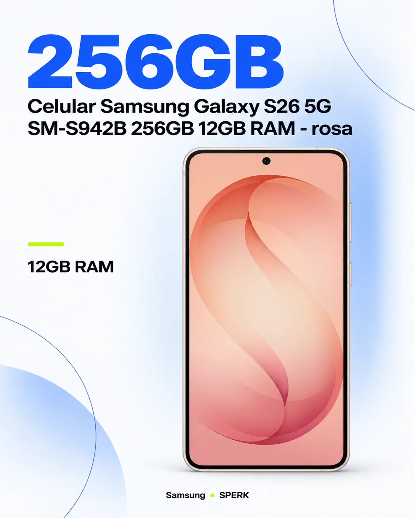 Celular Samsung Galaxy S26 5G SM-S942B 256GB 12GB RAM - rosa — painel 3