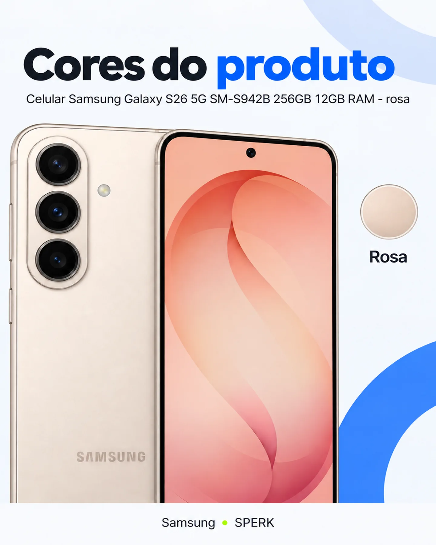 Celular Samsung Galaxy S26 5G SM-S942B 256GB 12GB RAM - rosa — painel 5