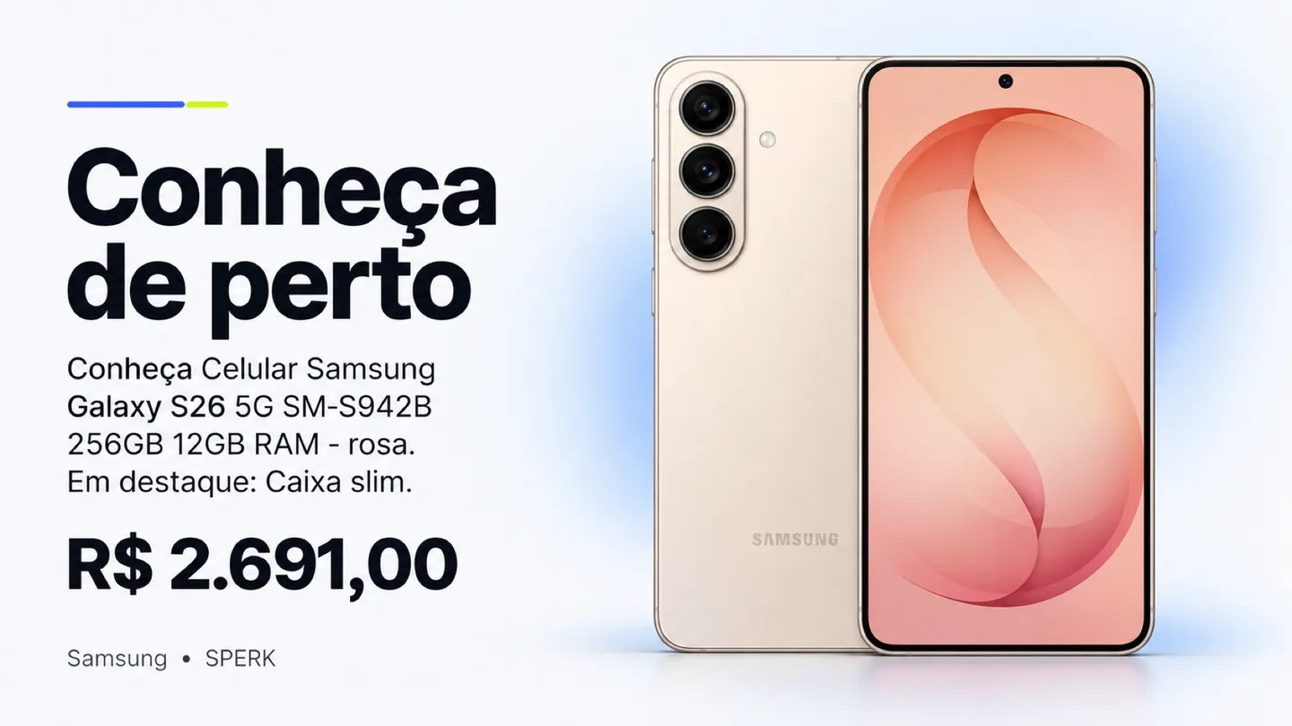 Celular Samsung Galaxy S26 5G SM-S942B 256GB 12GB RAM - rosa — heroi descricao