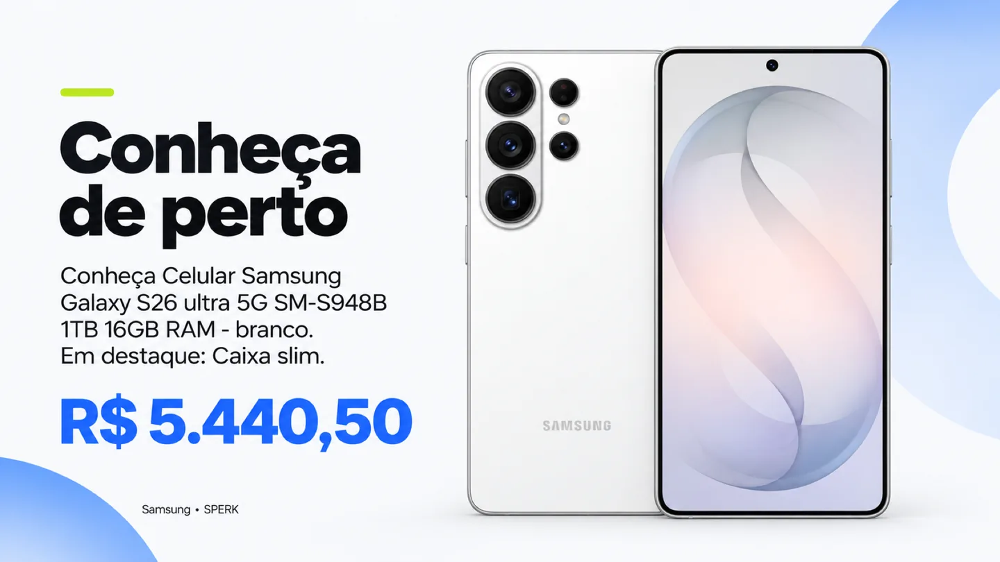Celular Samsung Galaxy S26 ultra 5G SM-S948B 1TB 16GB RAM - branco — heroi descricao