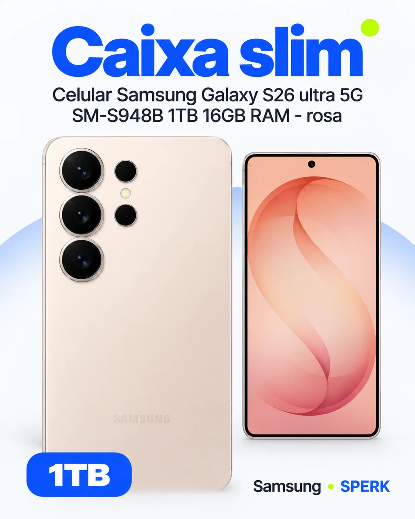 Celular Samsung Galaxy S26 ultra 5G SM-S948B 1TB 16GB RAM - rosa — painel 2