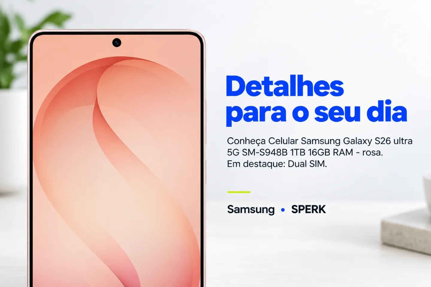 Celular Samsung Galaxy S26 ultra 5G SM-S948B 1TB 16GB RAM - rosa — diferencial uso