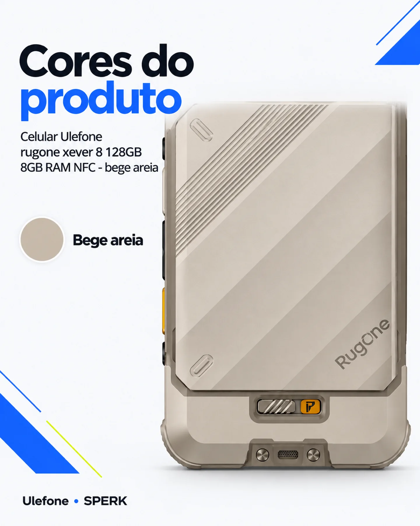 Celular Ulefone rugone xever 8 128GB 8GB RAM NFC - bege areia — painel 5