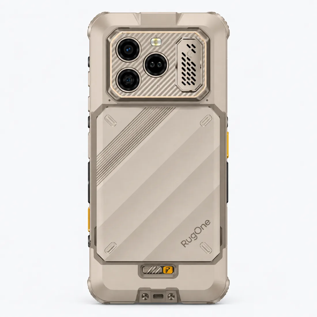 Celular Ulefone rugone xever 8 128GB 8GB RAM NFC - bege areia — verso lateral