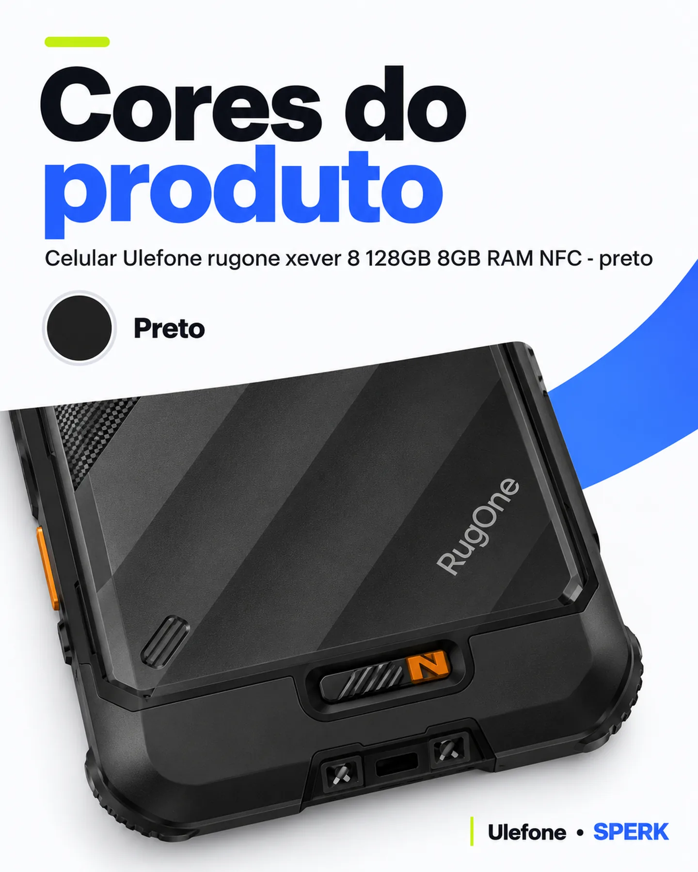 Celular Ulefone rugone xever 8 128GB 8GB RAM NFC - preto — painel 5
