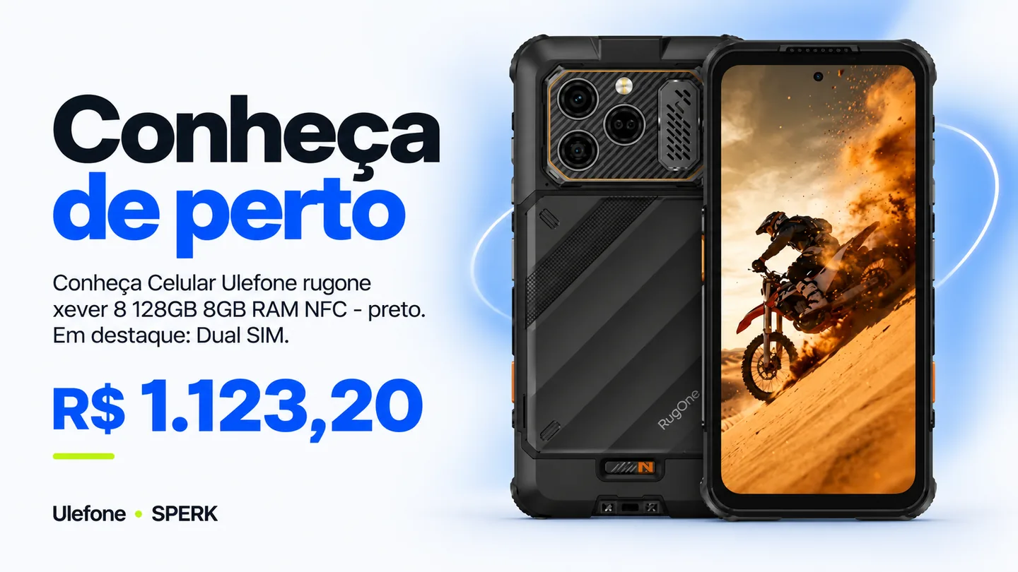 Celular Ulefone rugone xever 8 128GB 8GB RAM NFC - preto — heroi descricao