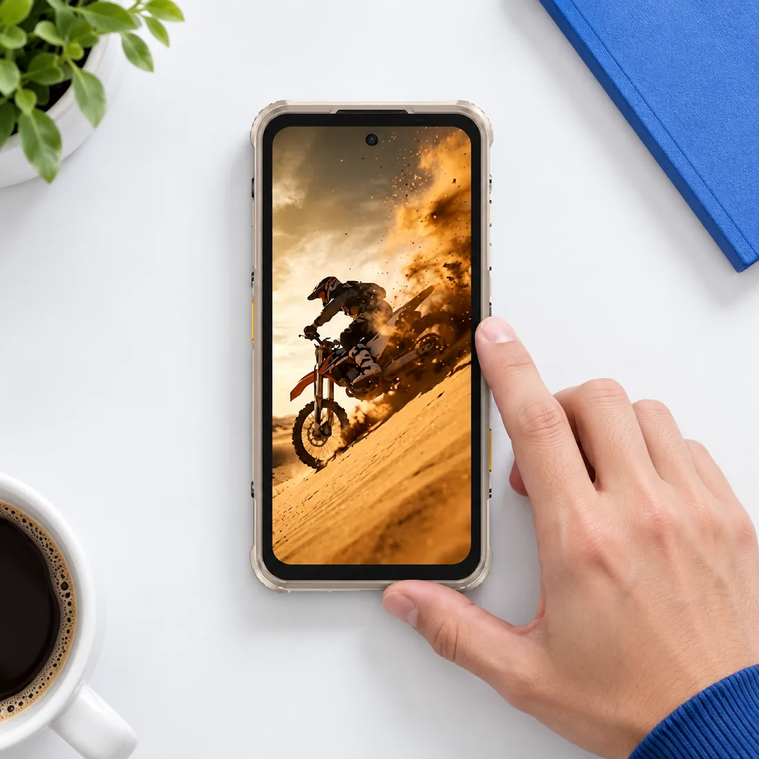 Celular Ulefone rugone xever 8 256GB 8GB RAM NFC - bege areia — uso