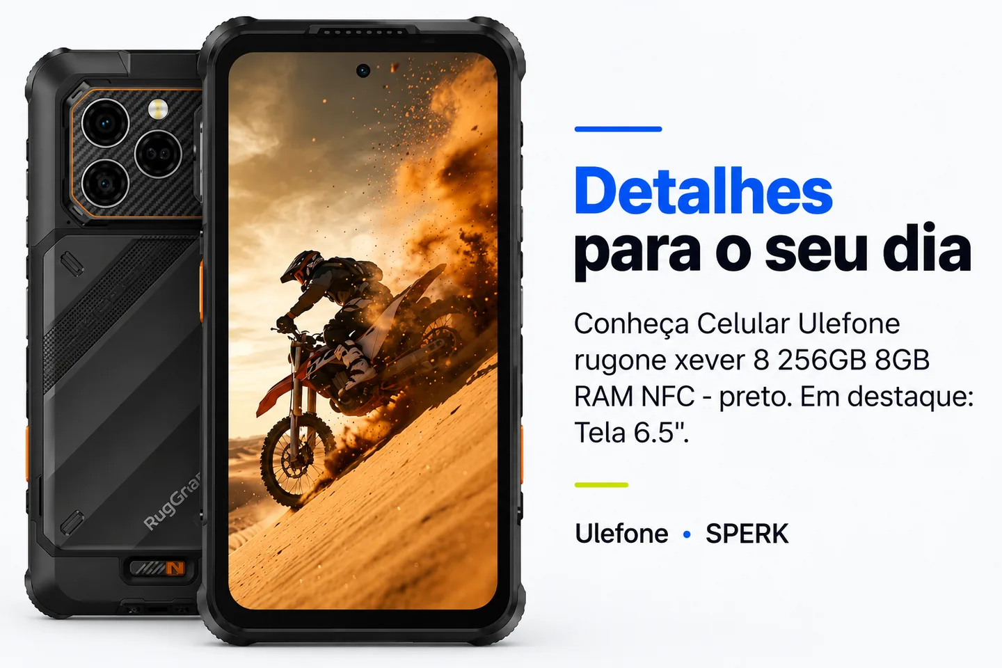 Celular Ulefone rugone xever 8 256GB 8GB RAM NFC - preto — diferencial uso