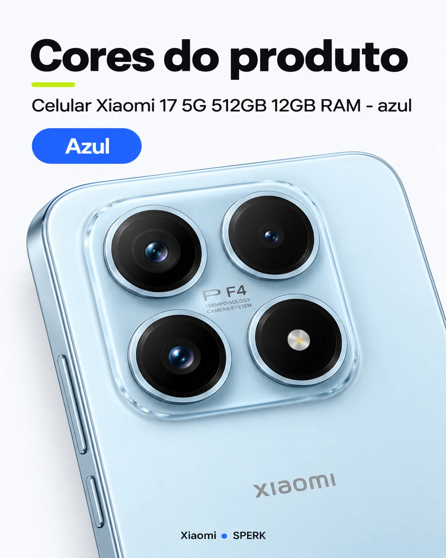 Celular Xiaomi 17 5G 512GB 12GB RAM - azul — painel 5