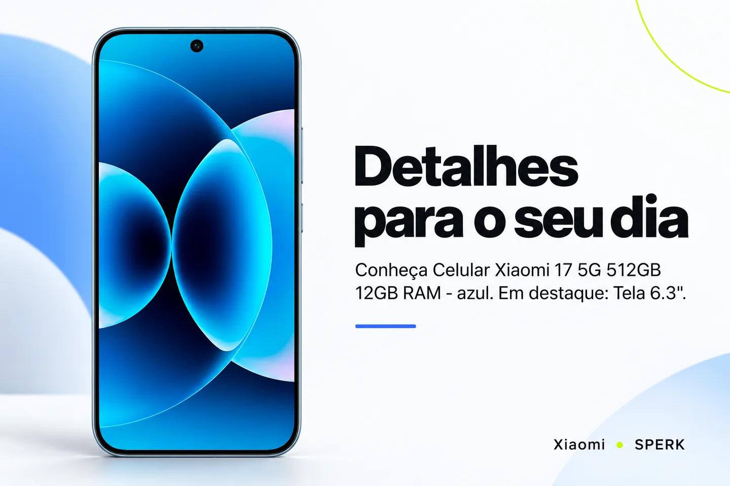 Celular Xiaomi 17 5G 512GB 12GB RAM - azul — diferencial uso