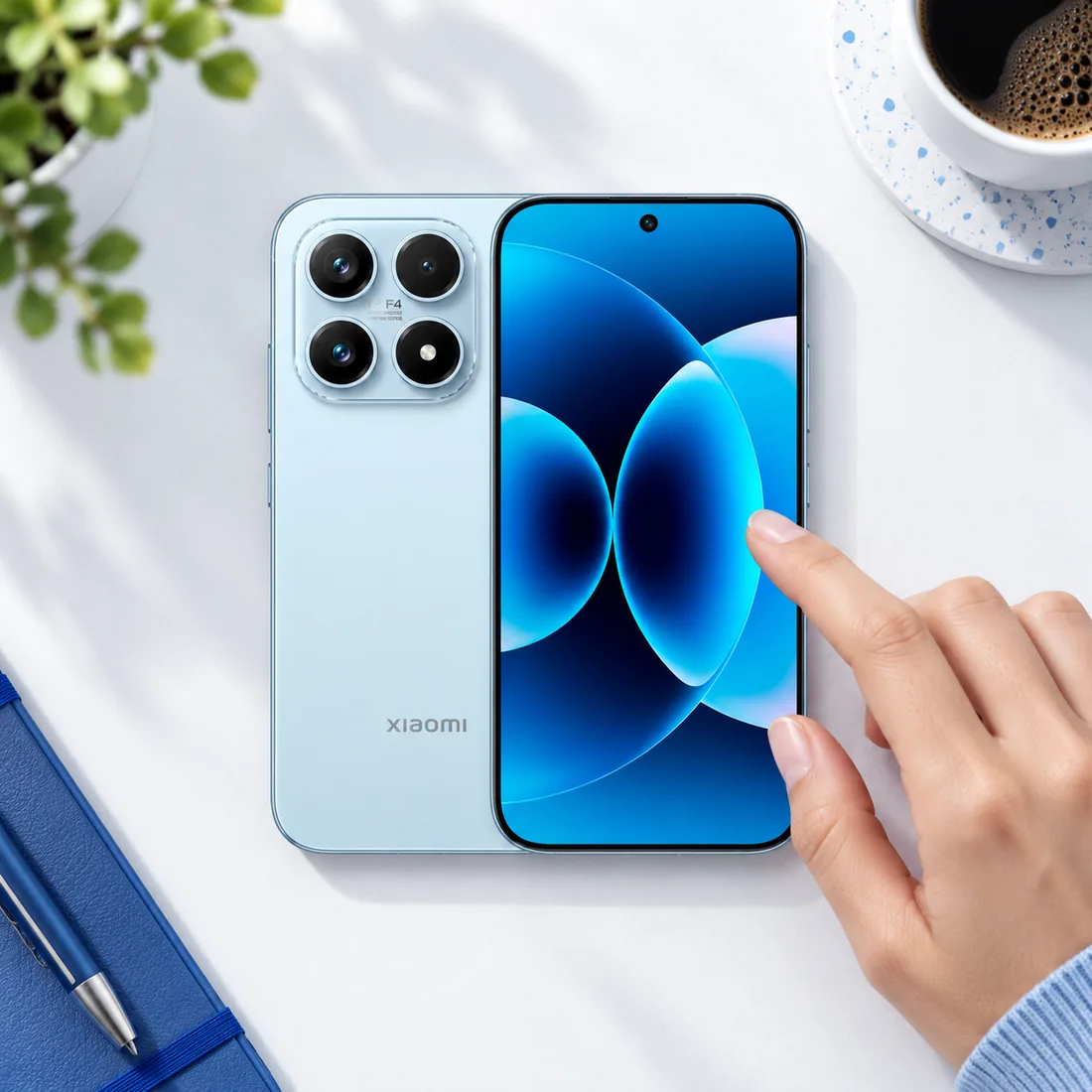 Celular Xiaomi 17 5G 512GB 12GB RAM - azul — uso
