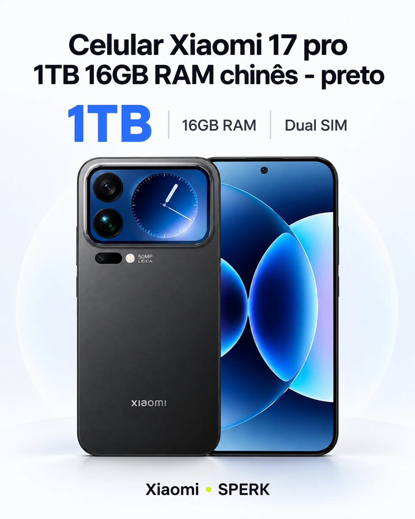 Celular Xiaomi 17 pro 1TB 16GB RAM chinês - preto — painel 1