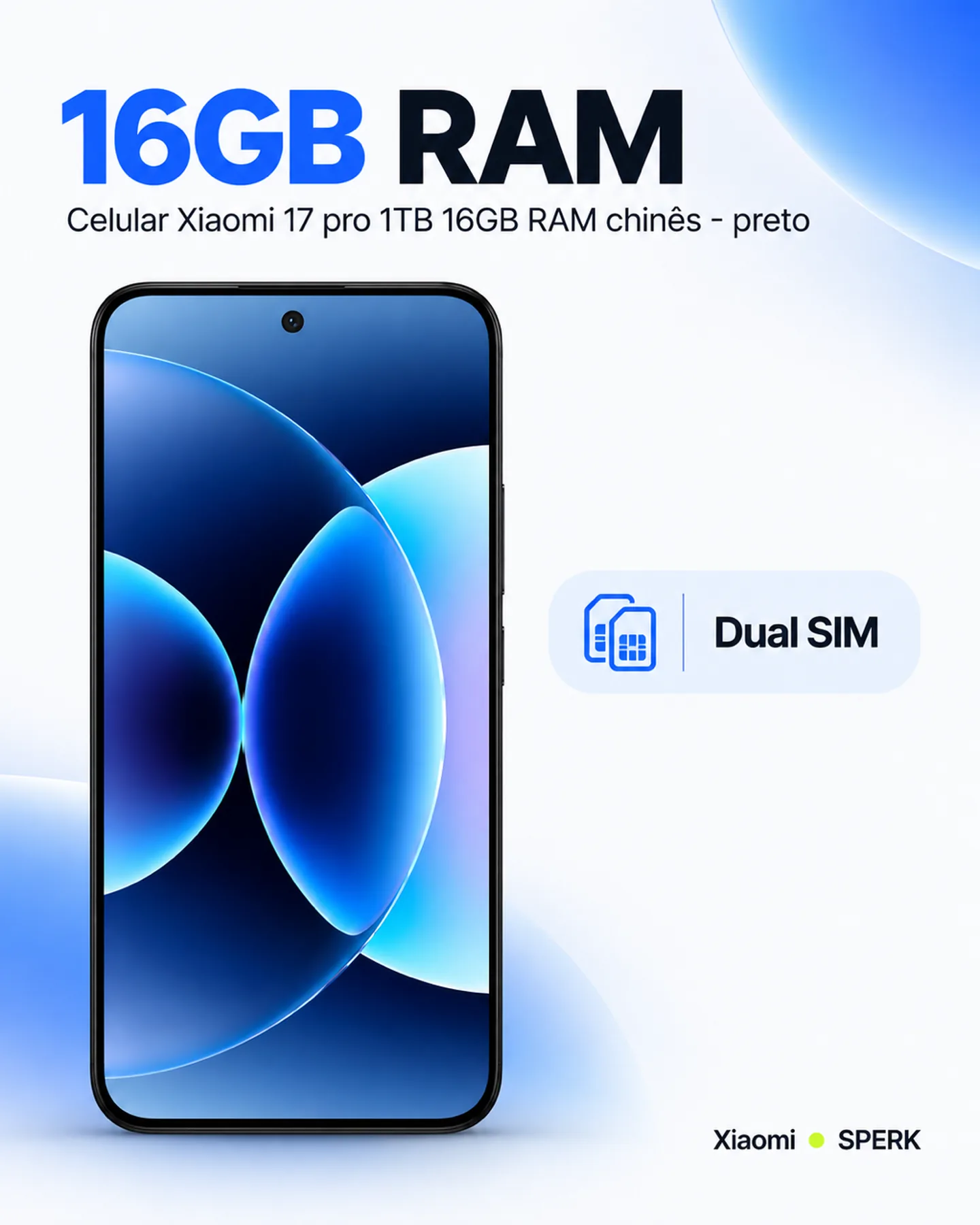 Celular Xiaomi 17 pro 1TB 16GB RAM chinês - preto — painel 3