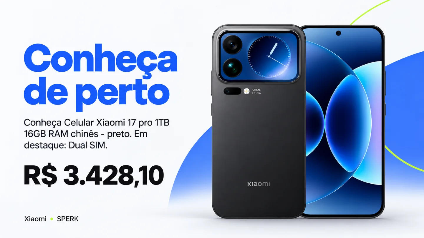 Celular Xiaomi 17 pro 1TB 16GB RAM chinês - preto — heroi descricao