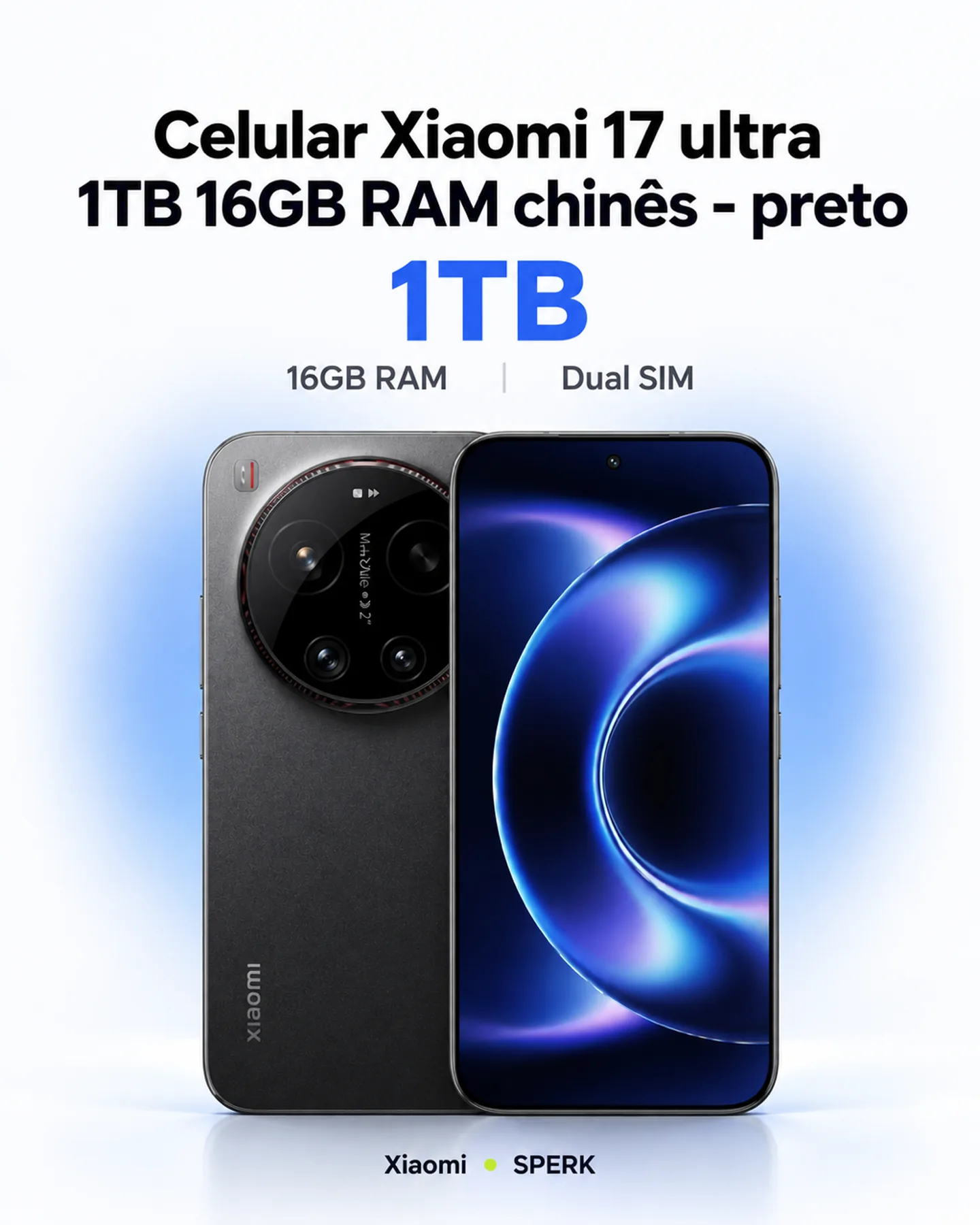 Celular Xiaomi 17 ultra 1TB 16GB RAM chinês - preto — painel 1