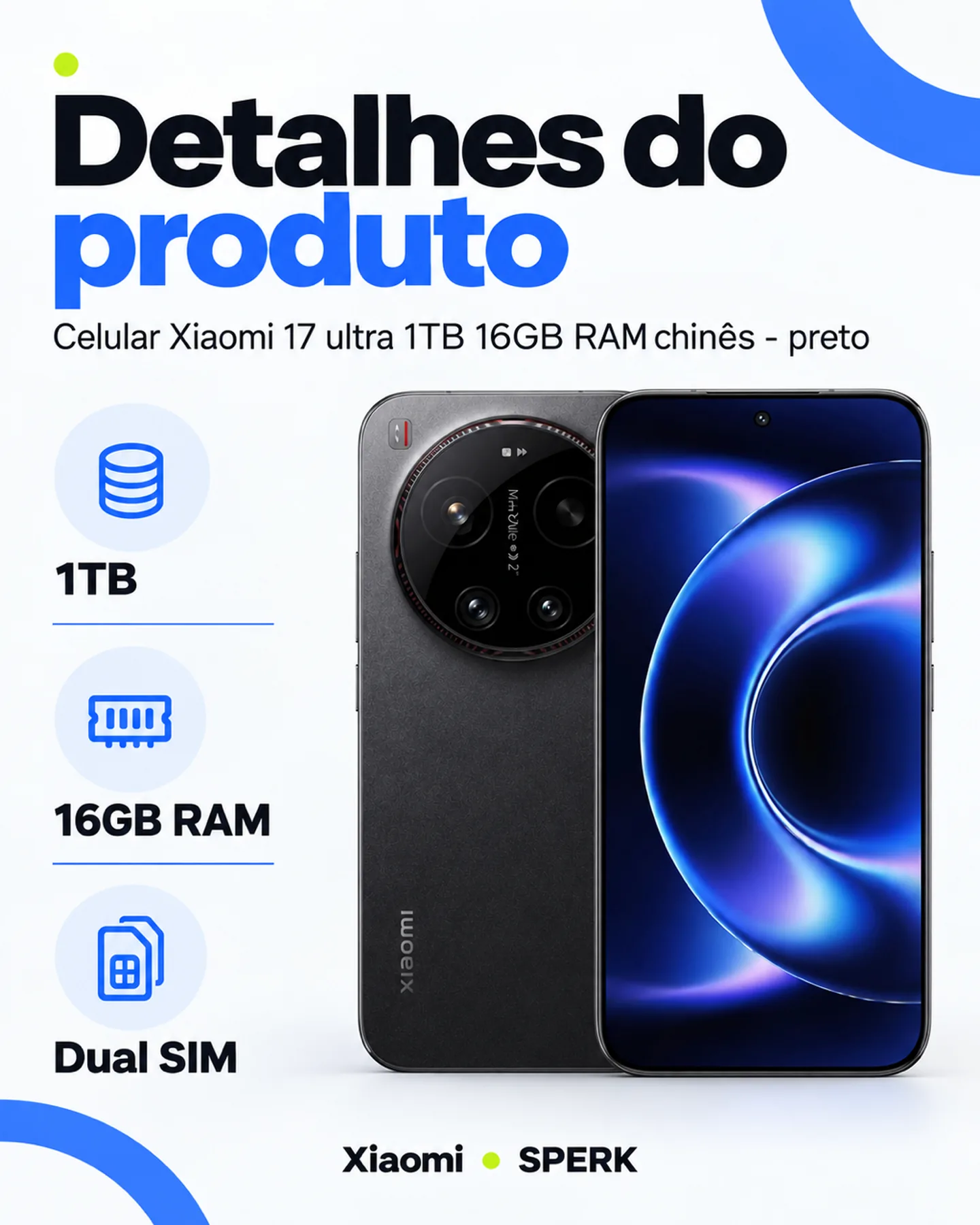Celular Xiaomi 17 ultra 1TB 16GB RAM chinês - preto — painel 4