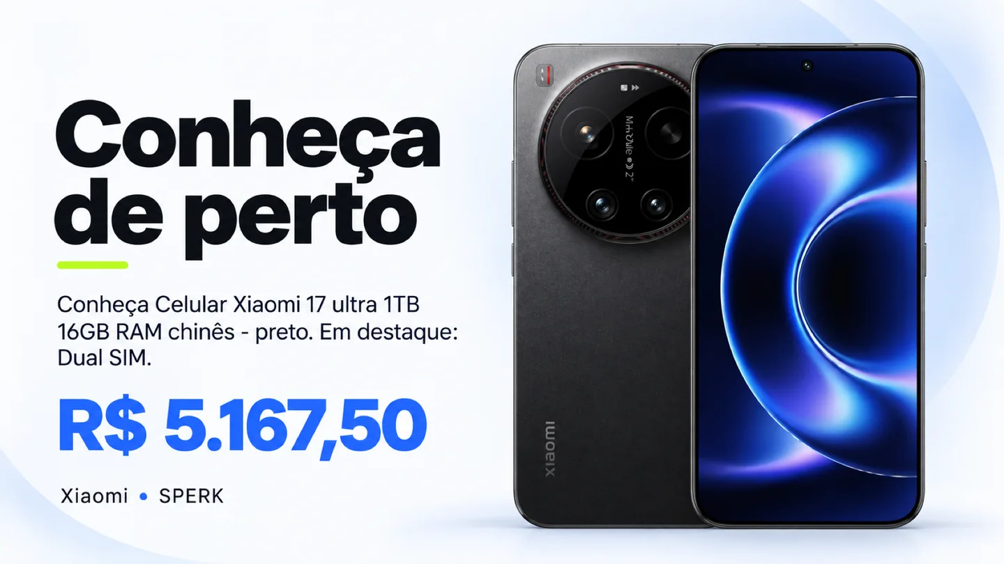 Celular Xiaomi 17 ultra 1TB 16GB RAM chinês - preto — heroi descricao