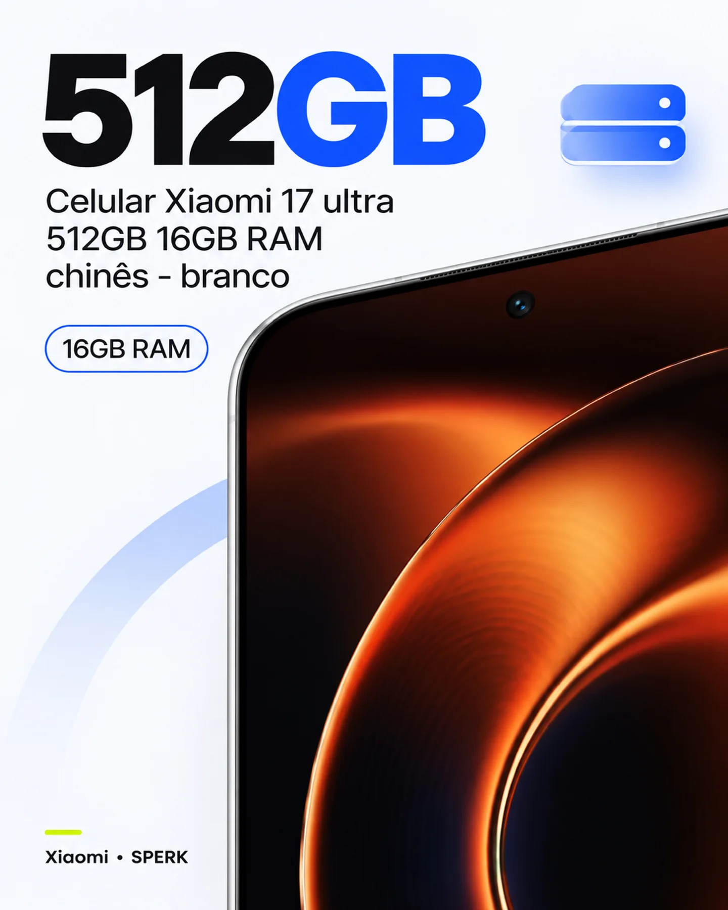 Celular Xiaomi 17 ultra 512GB 16GB RAM chinês - branco — painel 2