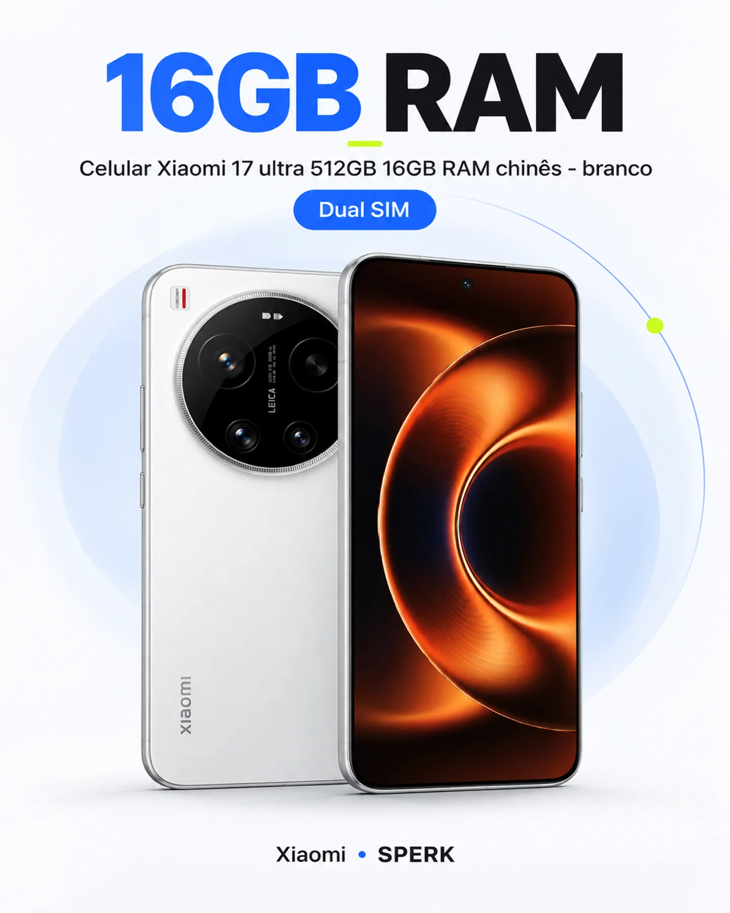 Celular Xiaomi 17 ultra 512GB 16GB RAM chinês - branco — painel 3