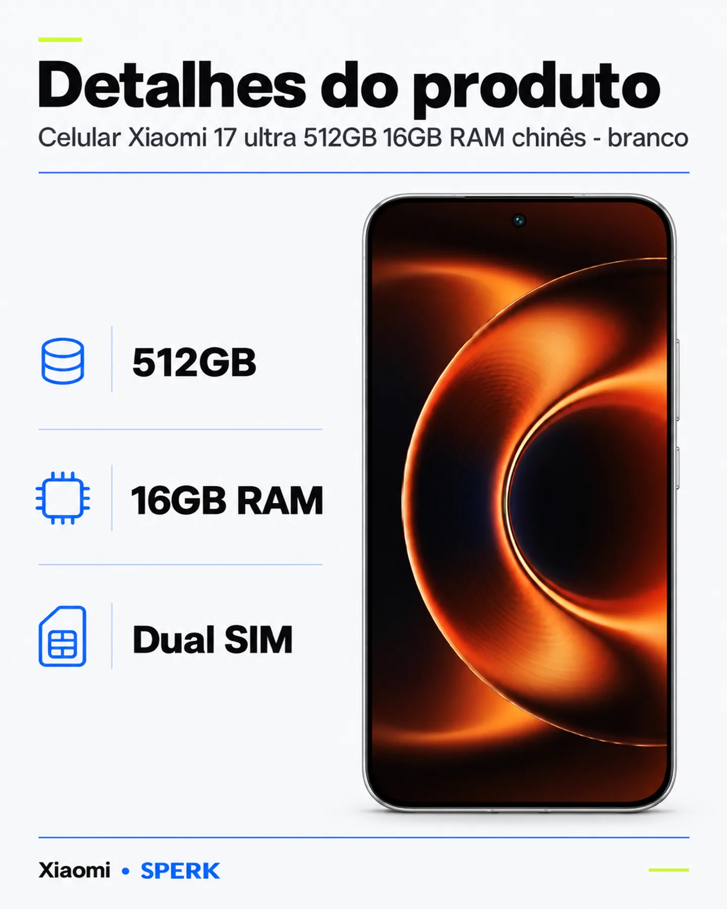 Celular Xiaomi 17 ultra 512GB 16GB RAM chinês - branco — painel 4