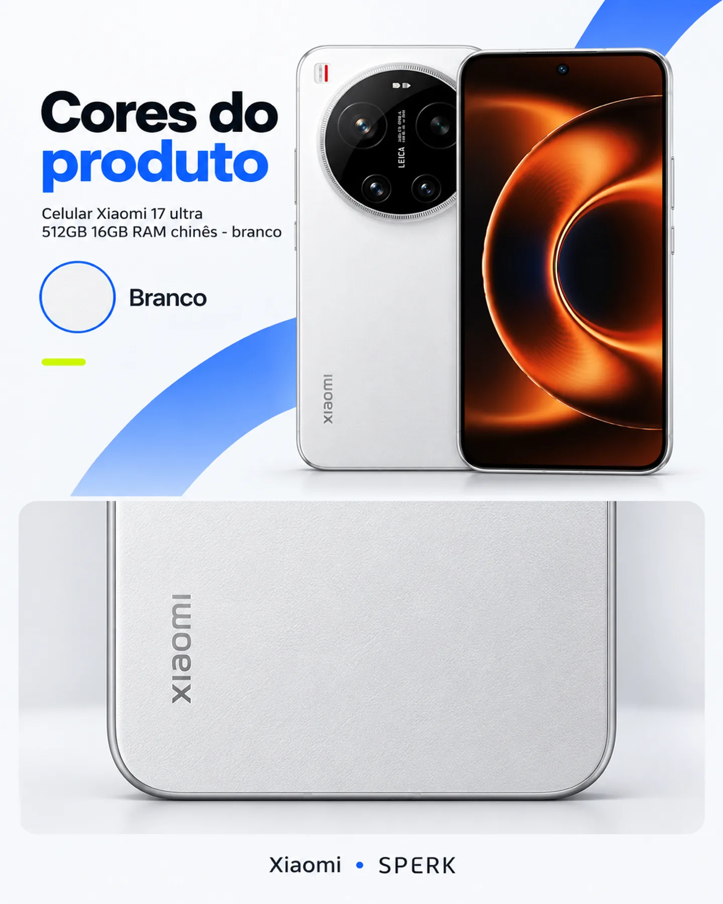 Celular Xiaomi 17 ultra 512GB 16GB RAM chinês - branco — painel 5