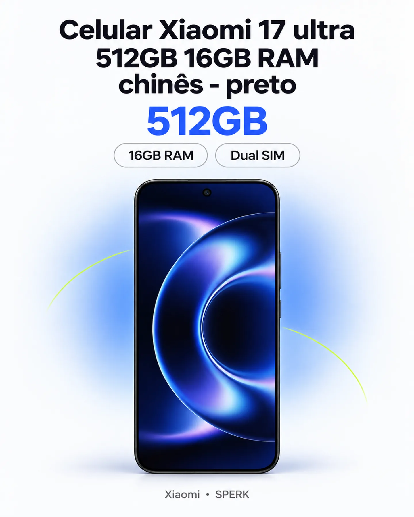 Celular Xiaomi 17 ultra 512GB 16GB RAM chinês - preto — painel 1