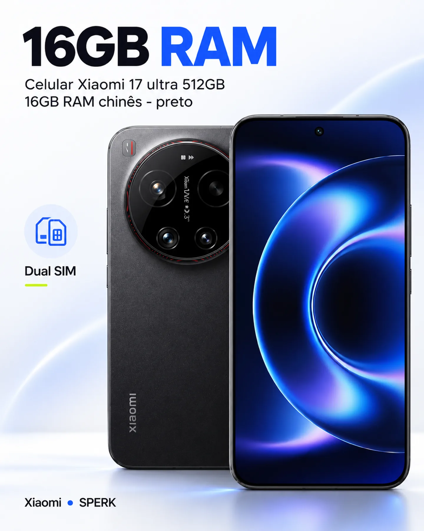 Celular Xiaomi 17 ultra 512GB 16GB RAM chinês - preto — painel 3